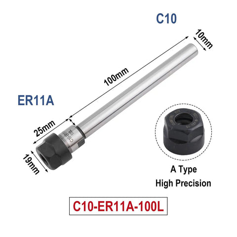Pro Level High Hardness Straight Shank Collet Chuck Set With Precision Threading For Mill Lathes And Machine Tools Handles Tough Cuts And Brings Rock Solid Industrial Performance Daily, C10 ER11A high precision tool.