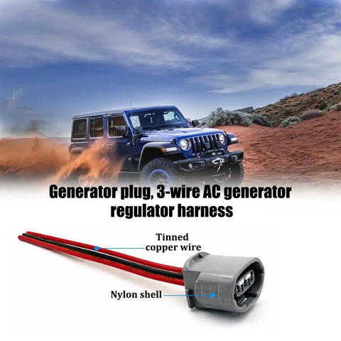 3-Pin Car Alternator Connector Plug And Play Pigtail Harness For Vehicle Electrical System with tinned copper wire and nylon shell