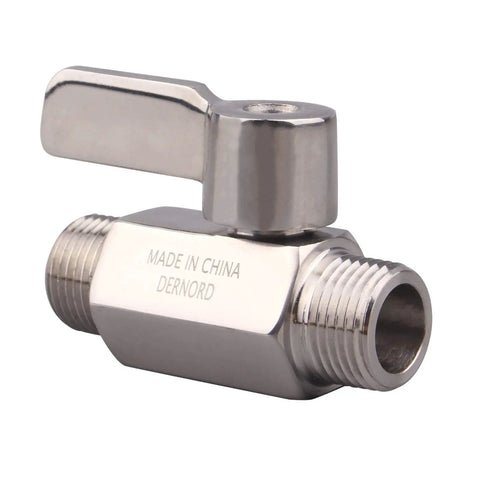 3/8 Inch NPT Male To Male Stainless Ball Valve With SUS316 Body And Ball Inline Shutoff For Two Pipes In The Same Direction