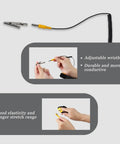 3 Pack ESD Safe Anti Static Wrist Straps, Yellow Wrist Band With Alligator Clips, 4 Strand Copper Core, 5.9 Foot Cable