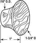 Hardwood Bi Fold Door Pull Knob Set Of 2 One And Three Quarters Inch Diameter Knob With Eleven Sixteenths Inch Base diagram