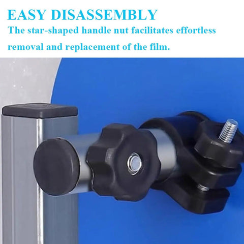 Close-up of Bubble Film Packing Rack Wall Mounted Dispenser handle mechanism for easy wrap removal and replacement.