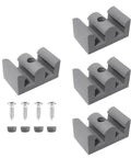 Heavy Duty Silicone Shower Door Bumpers 4 Pack, grey rubber bumpers with screws for framed glass doors installation.