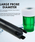 Close-up of 0-14 pH Electrode Probe With 300cm Cable And Replacement BNC Connector All Purpose pH Meter Sensor Kit showing large probe diameter