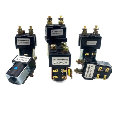 Top Quality Dc Contactors Qcc26c-100a Amps for full electric truck stackers showing various models and connectors.