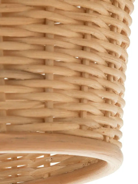 Natural Wicker Pod Pendant Light 11.5 Inch Diameter Handwoven Boho Hanging Fixture with 78 Inch Adjustable Cord Ready to Bring Warm, Cozy Vibes to Your Living Room or Dining Area 60W Bulb Not Included