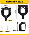 Triple Pack Horse Bridle Rack Hook Set dimensions with expansion tubes and screws for tack storage, black finish.
