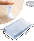 8 Pack Clear Furniture Leveler Shims Non Slip Rubber Table Wedges For Uneven Floors, 48.5mm x 29.6mm adjustable stabilizer.