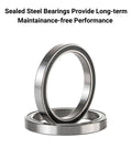 Sealed steel bearings for BB86 and BB92 press fit bottom bracket, durable and maintenance-free performance.