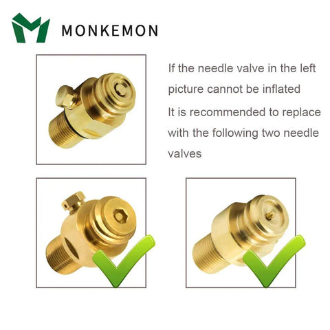 CO2 Refill Adapter Hose Kit With Gauge brass needle valves recommendation chart