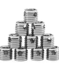 10 Piece Stainless Steel Self Tapping Thread Insert Repair Kit With Nine Styles For Auto Rail Vehicle Shipbuilding Construction Machinery Inner M5x0.8 Outer M8x1.0 Length 7mm stacked stainless thread inserts