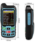 Handheld GPS GNSS Receiver for land surveying and irregular area measurement with 2.4-inch display, showing side and front view dimensions.