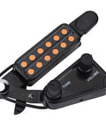 Close-up of 12 Hole Magnetic Sound Hole Acoustic Guitar Pickup With Volume And Tone Control And Tuner Kit Easy Install Includes Cushion