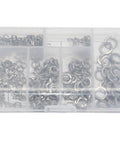 300 Piece Stainless Steel Lock Washers And Split Lock Washers Set For Screws And Bolts Bulk Pack Vibe Proof Hardware Assortment Kit Durable Nut Retention For Fasteners And Mechanical Assemblies in organizer box