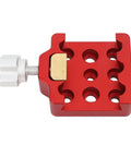 Rugged Aluminum Dovetail Clamp For Telescopes And Camera Rigs With Bubble Level, 8 multi diameter mount holes, side view