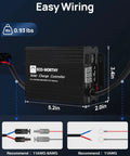 12A MPPT Boost Solar Charge Controller For 48V 60V 72V Battery Systems with dimensions and wiring guides