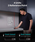 Man using Digital Laser Tape Measure With 393ft Range And Upgraded Electronic Angle Sensor, measuring countertop height.
