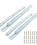 Heavy Duty Full Extension Drawer Slides, 14 Inch Two Pair, White Coated Steel Runners with screws for installation