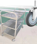 Heavy Duty Caster Wheels With Safety Brake Non Marking Swivel Casters For Heavy Furniture And Office Equipment on a cart.