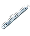 Three Pairs Full Extension Drawer Slides With Ball Bearing, Soft Close, 12 Inch, Silver Finish, shown with dimensions for DIY use.