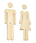 Brushed Gold Restroom Signs For Men And Women Set With Self Adhesive Backing Durable Plastic ABS For Office Business And Restaurant Doors Signage Decor
