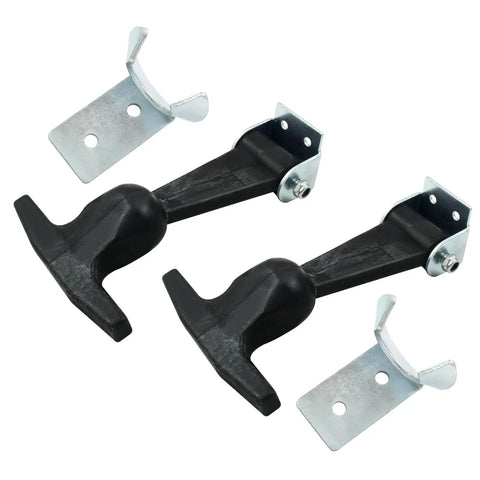 2 Pack Heavy Duty Black Rubber Flex Hood Catches With T Handle Draw Latches Solid Auto Bumper Stoppers That Slam Quiet And Hold Dead Nuts Securely For Trucks And Cars