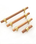 4.5 Inch Wood Gold Drawer Pulls Beech Cabinet Handles Brushed Brass for Dresser Cupboard Hardware Sleek One Piece Modern Cabinet Pulls