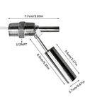 Stainless Steel Workhorse Liquid Level Sensor With One Half Inch NPT Side Mount For Aquariums Tanks Hydroponics And Pools DC Zero To One Hundred Ten Volts Float Switch Multi Point Control with dimensions
