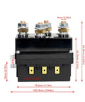 Beefed-Up 12V 500A Winch Solenoid Contactor Relay For 8000-17000Lbs ATV UTV Boat 4X4 SUV Truck Ready To Roll With Warn A2000 And Badlands 12000 3-Wire Motors 12V DC M8 Studs Heavy-Duty Power Control, black winch relay with M8 studs and 6mm terminals
