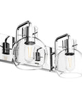 Gold 4 Light Vanity Light Fixture With Globe Clear Glass Shades For Over Mirror Bathroom, Modern Vintage Style, Durable Metal Construction