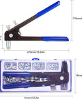 Beefy Heavy Duty Blind Rivet Nut Tool Kit with Hand Riveter, 5 Mandrels M3 M4 M5 M6 M8, 80 Rivet Nuts in carry case, dimensions shown