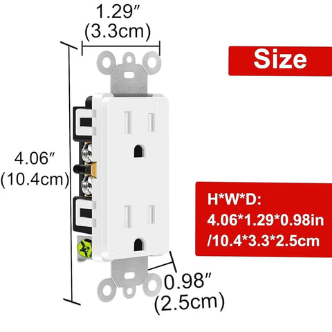 No Sweat 100 Pack White Duplex Receptacles Boasting Easy Peasy Push Wire Hookups And Built Tough Tamper Resistant Panels dimensions 4.06 x 1.29 x 0.98 in