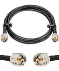RG8x Jumper Cable 3ft 2 Pack PL259 Male to Male Coax for HAM Radio CB VHF Marine Antenna Extension SWR Meter and Antenna Analyzer