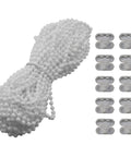 Bead Chain Repair Kit For Window Blinds And Shades, 10 Meter White Plastic Bead Chain With 10 Connectors, shown in a bundle