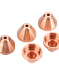 Precision Engineered Plasma Cup Caps Replace 220673 For Thermal Dynamics Cutting Torch And Consumables Set Of 5 Pieces, copper caps with 25mm diameter.