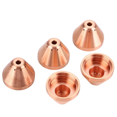 Precision Engineered Plasma Cup Caps Replace 220673 For Thermal Dynamics Cutting Torch And Consumables Set Of 5 Pieces, copper caps with 25mm diameter.