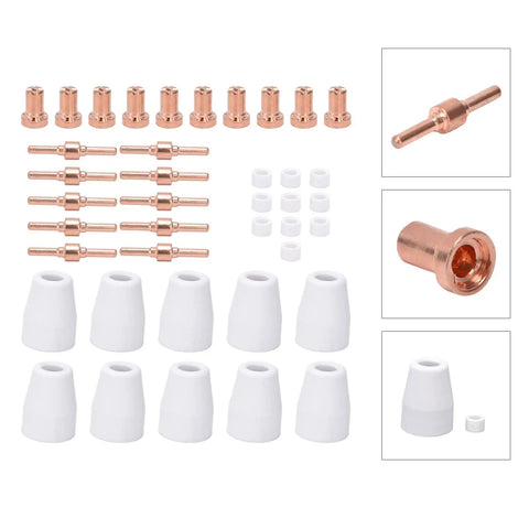 Plasma Cutter Consumables Kit With Cups Electrodes Ring Tips And Accessories For CT312 CUT50 ACDC TIG200 Plasma Cutters
