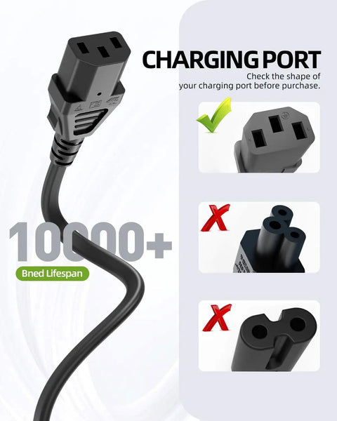 Close-up of charging port compatibility check with 3 Prong AC Power Cord Replacement For Instant Pot And Electric Pressure Cookers