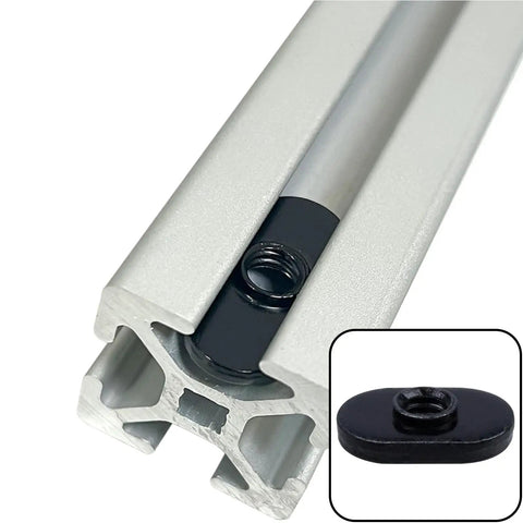 Budget Friendly Twenty Five Pack One Quarter Inch Twenty Threaded Centered Slide In Economy T Nuts in aluminum extrusion track