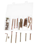 Versatile M6 Hex Socket Head Cap Screws And Barrel Nuts Set For Furniture Assembly And DIY Projects, Pro Grade, Includes 40 To 80mm Screws For Quick Install, Bedroom Furniture Fixing, Pet Gate Repairs, Professional Use displayed in a plastic case