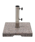 Beefy Granite Patio Umbrella Base Free Standing Stone Stand In Weather Resistant Grey 42 Lb Weight Square Design