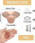 Sweet Upgrade Solid Stainless Steel Dutch Oven Knob Handle dimensions shown next to hand for scale, premium rose gold finish.