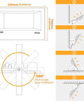 Outdoor LED Flood Light Set 800W Equivalent With Bluetooth Smart Color Changing RGB And Warm White 2700K installation diagram