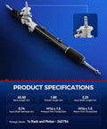 Hydraulic Power Steering Rack And Pinion For Honda Pilot 2009 2010 2011 2012 2013 2014 2015 All Models Replace 262754 in side view