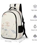 Wildflower Blooms Print Unisex Backpack Large Capacity For School, Travel, And Daily Use, Breathable Polyester Daypack, size 42cm x 32cm x 18.5cm