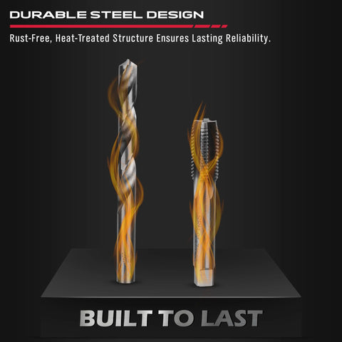 SEDY Helicoil thread repair tool kit: two metal drill bits and a threaded insert tool for automotive thread restoration.