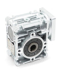 Beefed-Up NMRV 030 Worm Gear Reducer For NEMA 23 Motors 30 To 1 Reduction showing input and output shafts