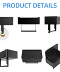Angles of Toilet Paper Holder With Shelf And Flushable Wipes Dispenser Hidden Wipe Storage Matte Black Stainless Steel Organizer