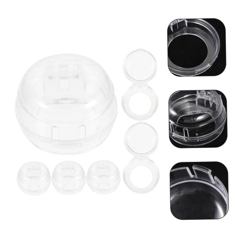 Six Pack Stove Knob Covers Transparent Safety Guards For Gas Electric And Induction Stoves And Washing Machines Easy To Install Button Protectors