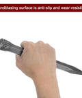 Hand holding a 14.8 Inch Masonry Chisel With Pointed Head In High Carbon Steel for heavy duty demolition and precise carving.